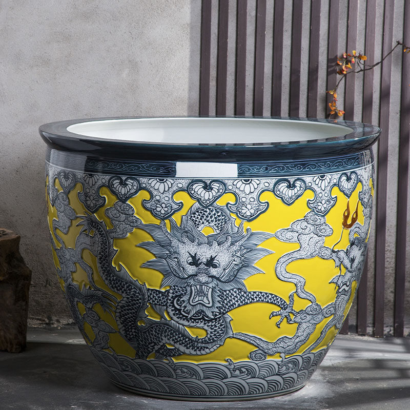 景德镇陶瓷鱼缸养鱼荷花睡莲庭院室外风水水缸大号桌面缸