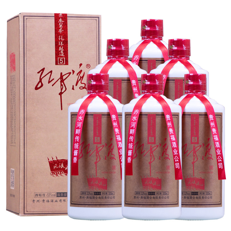 贵州红军渡风渡口53度香型粮食整箱6瓶包邮其他酒类