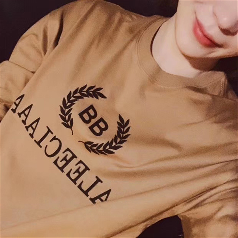 正确版20SS欧洲站ins风潮牌B家麦穗男女同款夏季新潮宽松短袖T恤