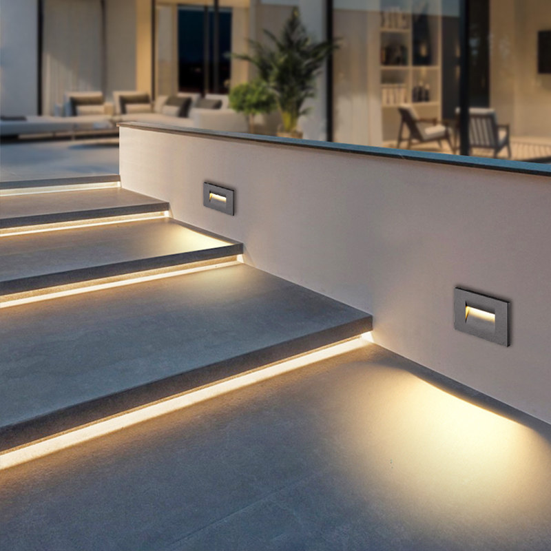 地脚脚灯嵌入式暗装过道走廊户外墙角防水led踏步灯