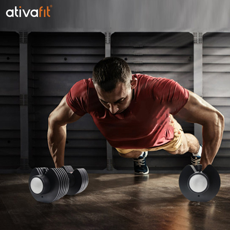 美国品牌ativaift20kg可调调节哑铃重量男士纯钢健身器材哑铃