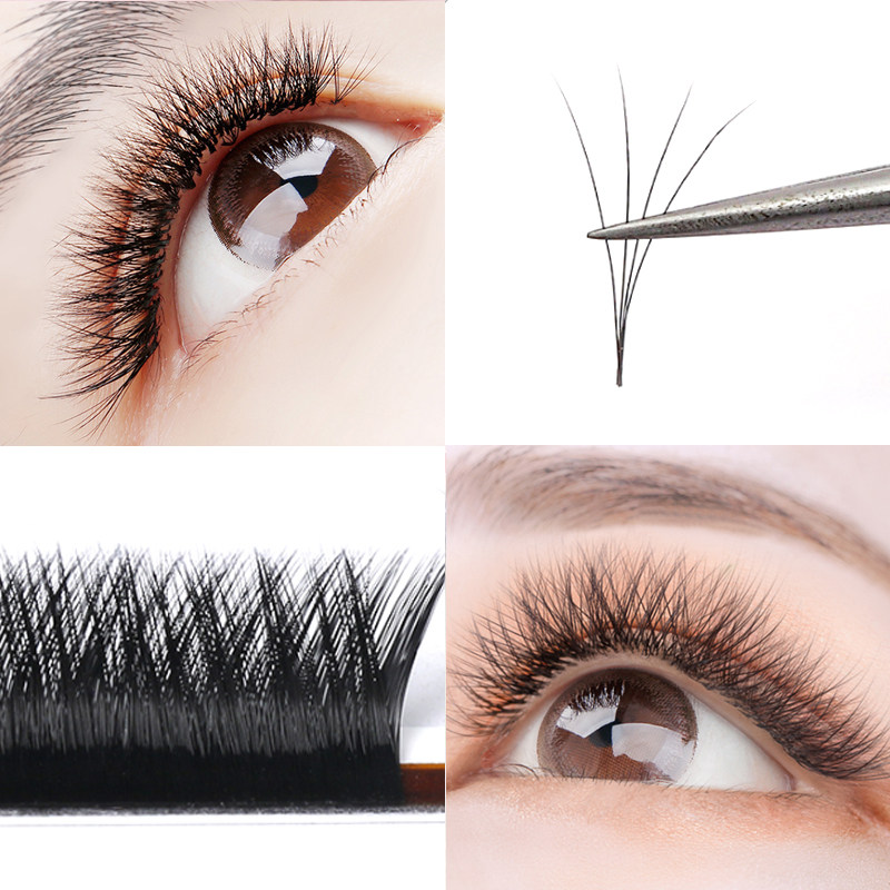 双笙花005v型一秒开花嫁接睫毛水貂毛鸢尾花开花嫁接睫毛包邮