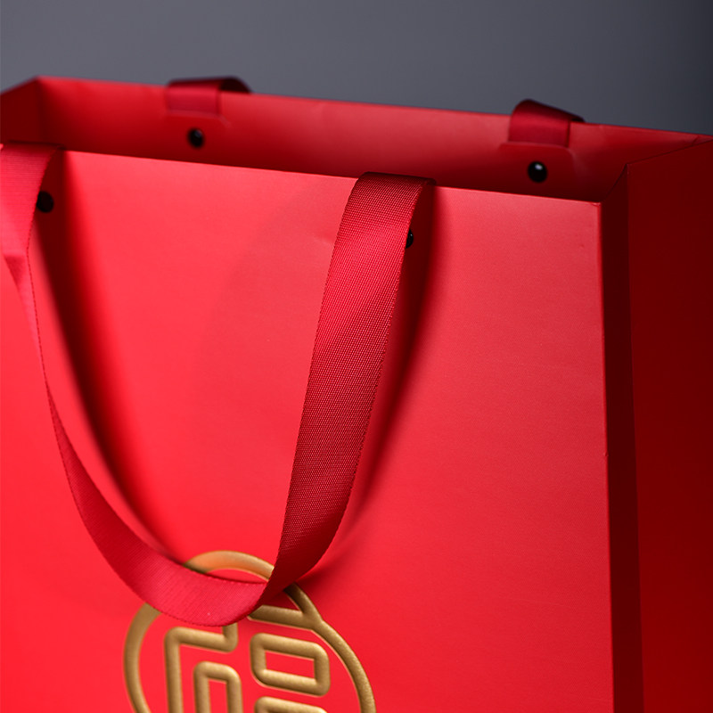 新年礼品袋春节红色手提袋纸袋虎年年货包装袋元旦礼品袋