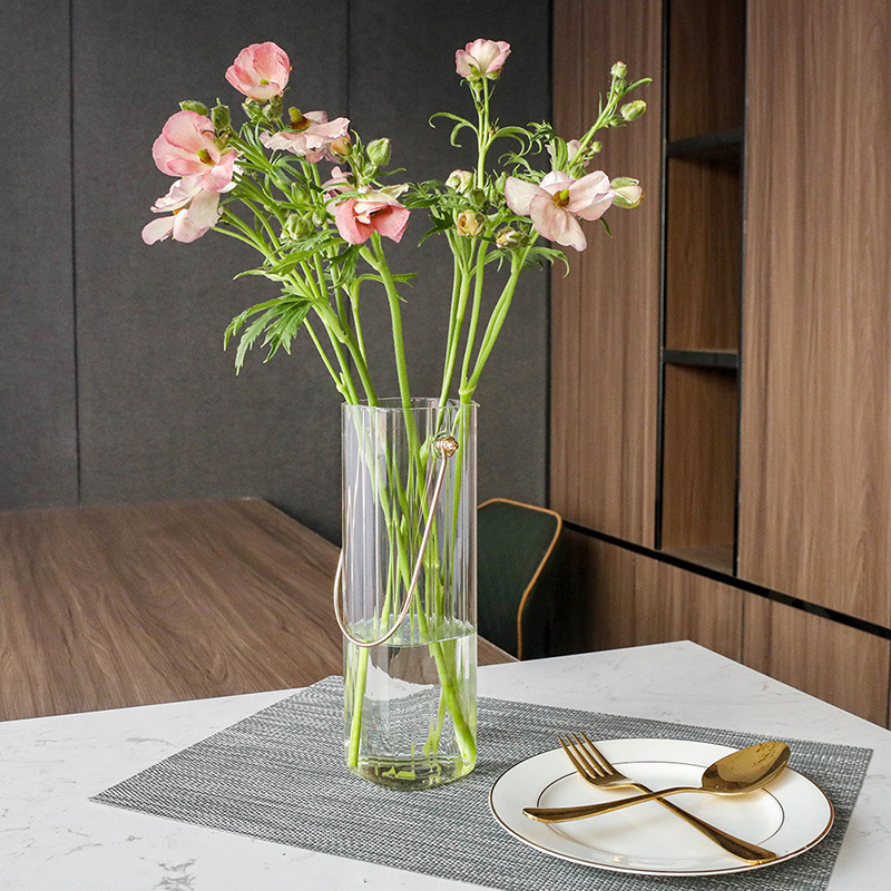 玻璃花瓶透明插花客厅摆件水培百合富贵竹水养花瓶