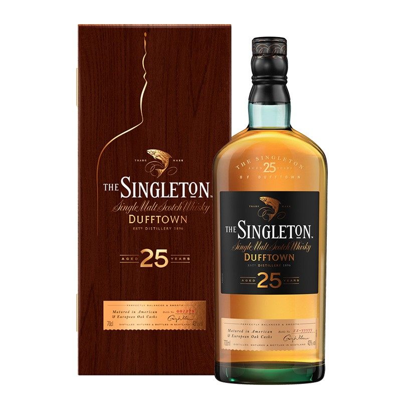 苏格登25年单一麦芽威士忌 700ml 英国原装进口洋酒