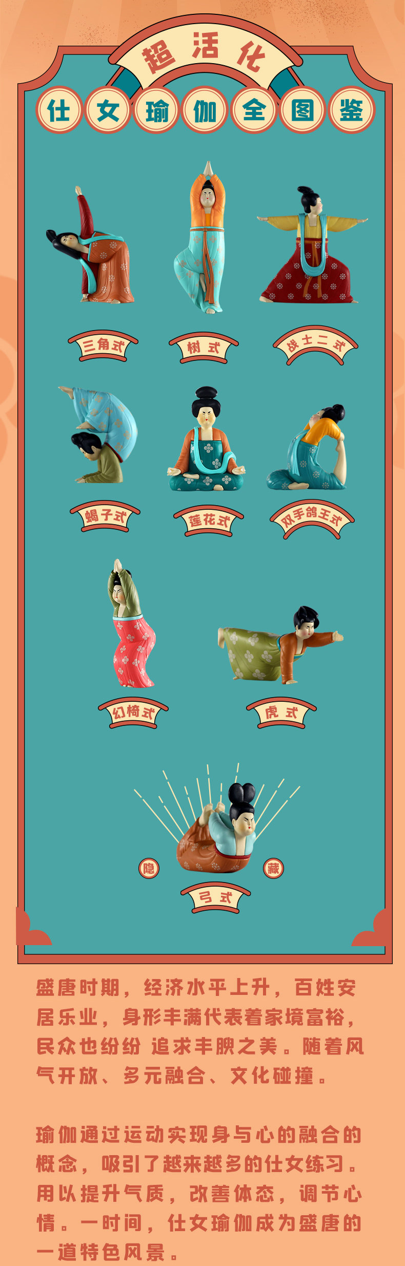 活化系列仕女日常瑜伽篇盲盒唐朝中国风潮手办潮玩盲盒