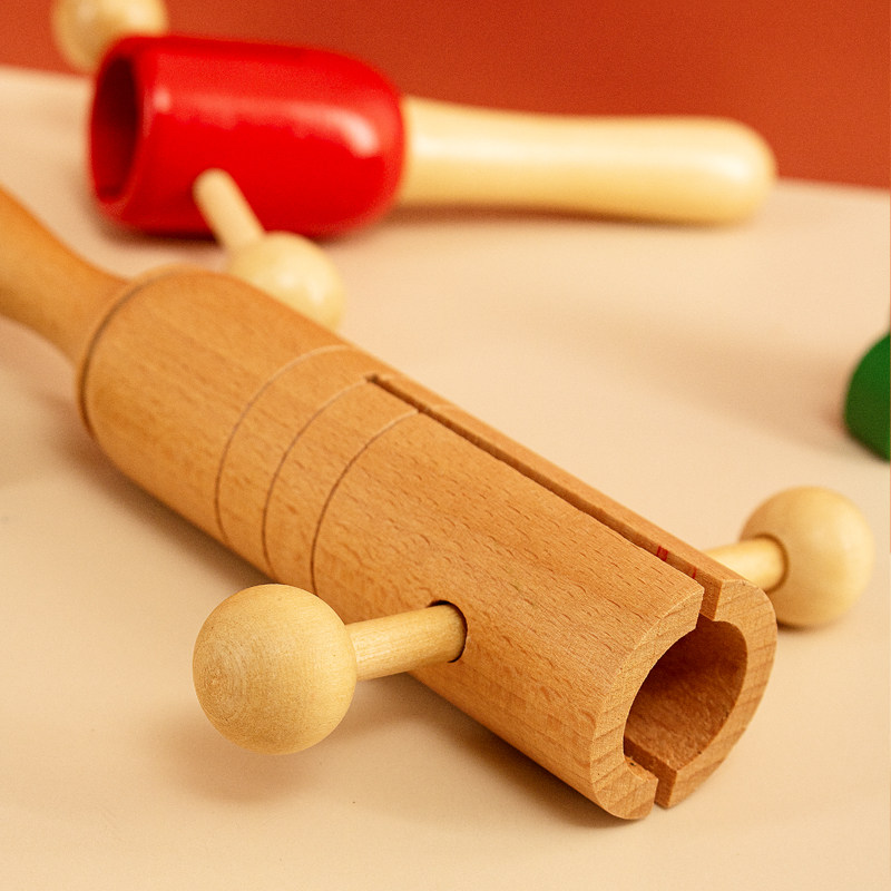 奥尔夫乐器自响筒儿童手摇摇响木质音筒小学生打击乐器打击乐器