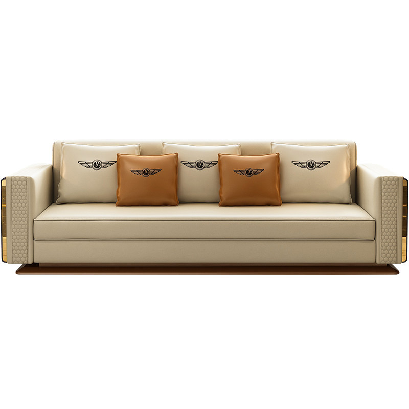 别墅真皮沙发头层牛皮高端奢华酒店大堂沙发阿玛尼皮艺沙发