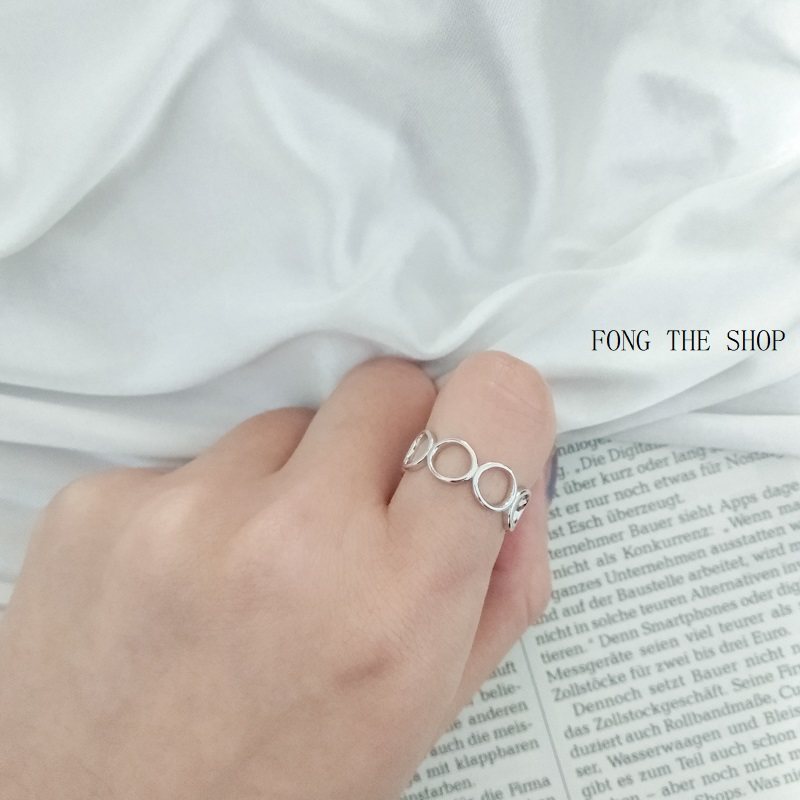 fong纯银开口戒指食指指环男女小众设计个性戒指