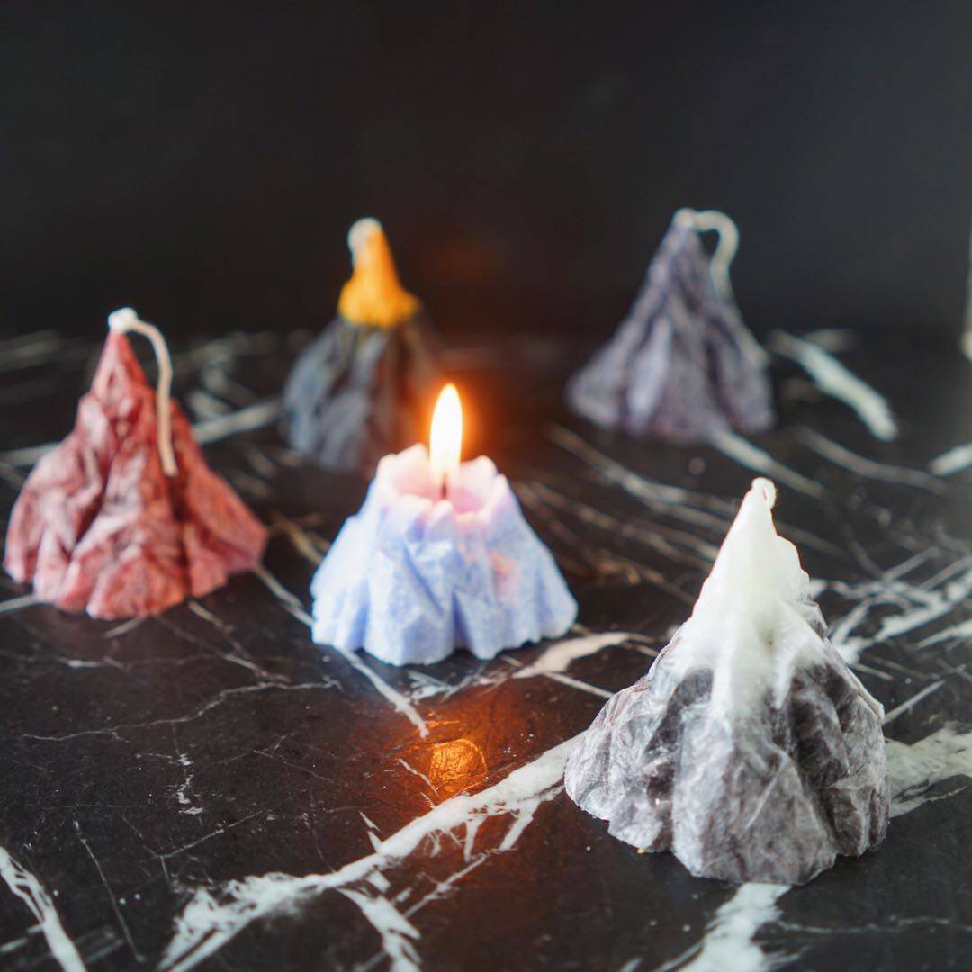 冰山手工冰花蜡烛ins火山香薰精油油香生日香薰蜡烛