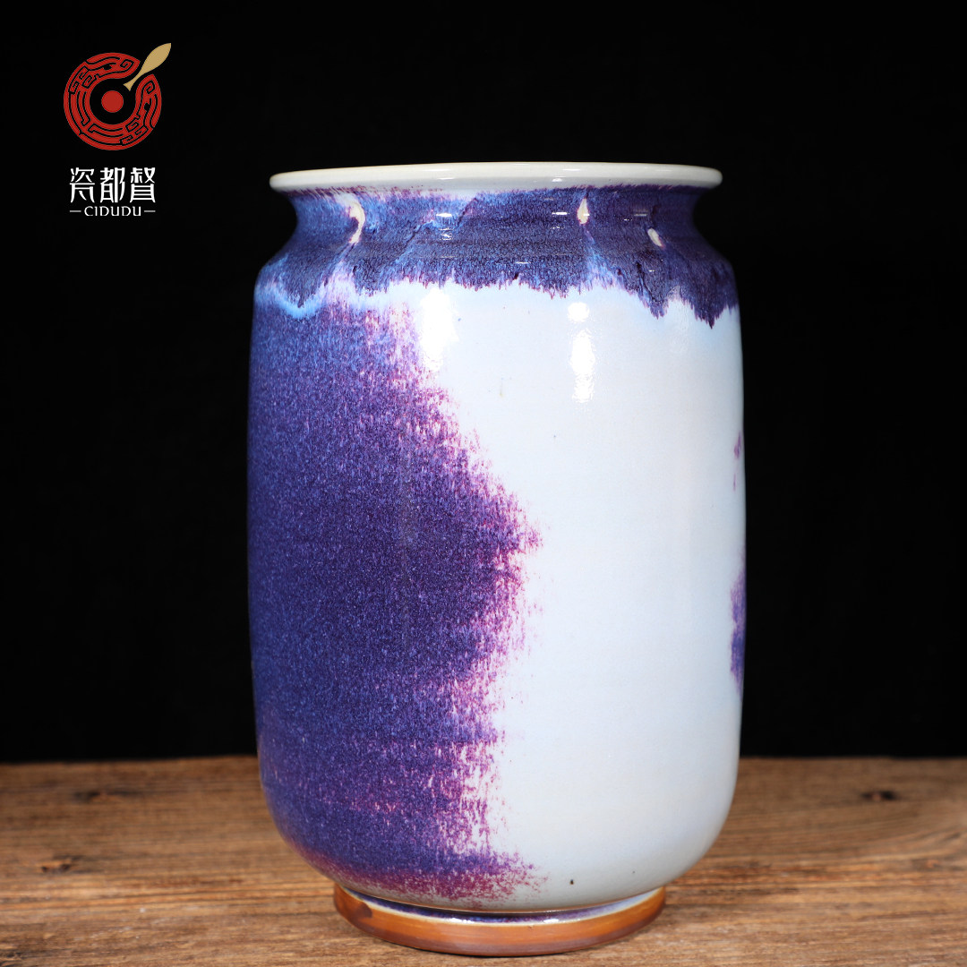 肇端钧瓷富贵珍品品级瓷都都督手签款柴烧摆件摆件