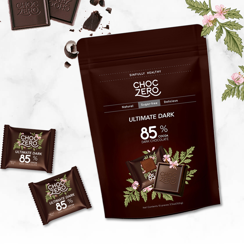 choczero零食纤维高纤维碳水生酮期无糖100g巧克力特浓黑巧克力