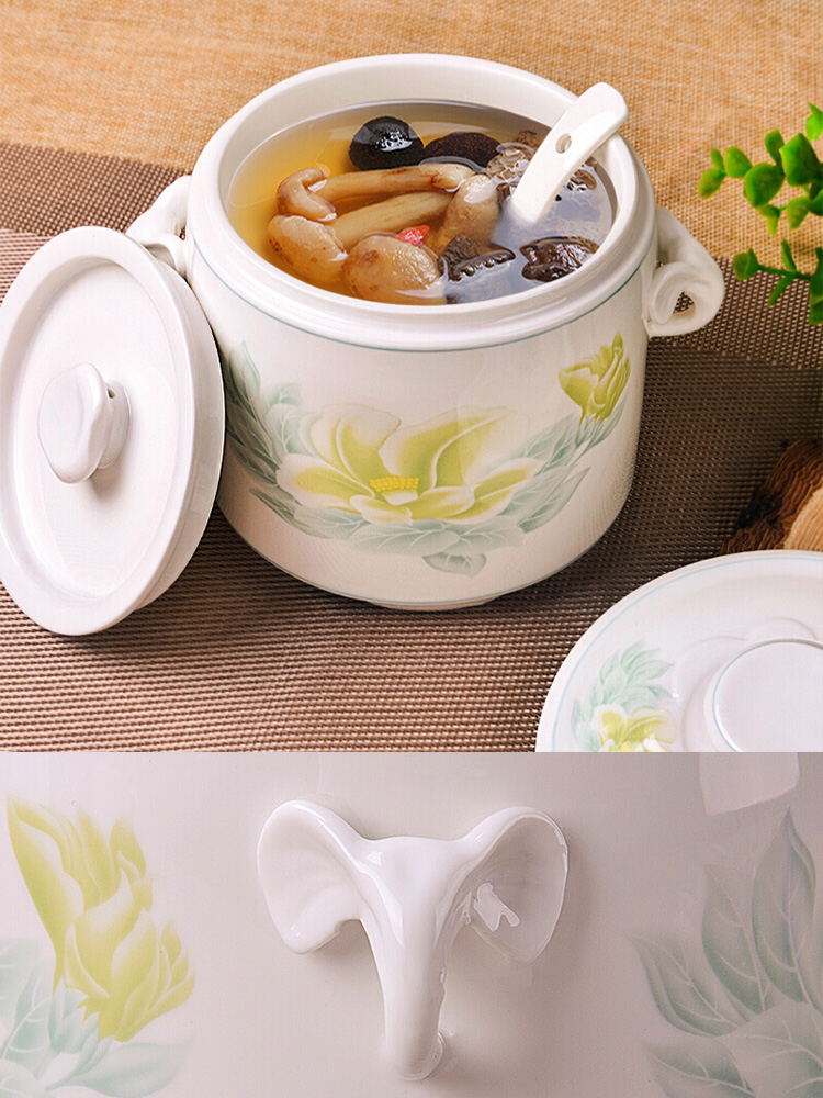 陶瓷隔水炖盅内胆家用带盖小炖罐蒸蛋参盅碗炖汤炖锅