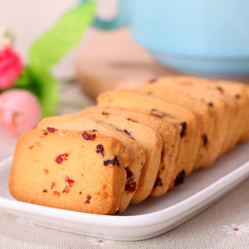 法芙曲奇蔓越90克网红切片手工饼干休闲小吃曲奇饼干