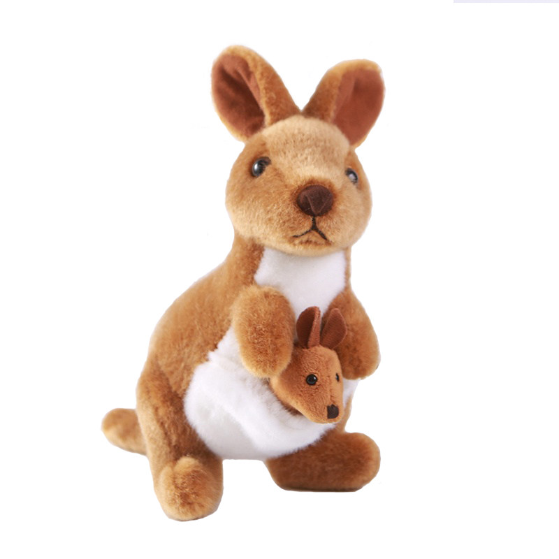 仿真可爱澳洲母子袋鼠毛绒玩具公仔玩具小朋友童娃毛绒布艺类玩具