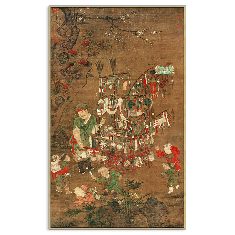 苏汉臣中式复制真迹古画人物宋代国画现代新挂画国画