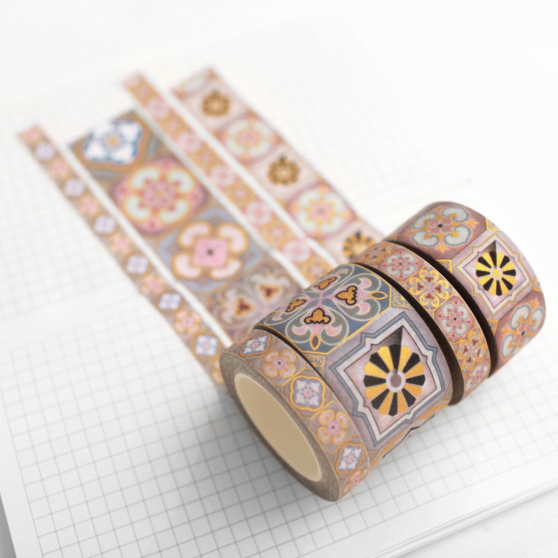 手账纪念装饰国风中国闪光胶带售完纹样文创文化创意文具
