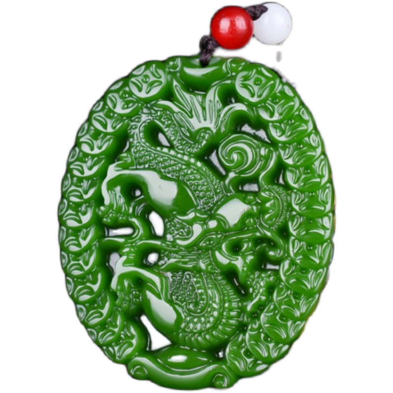 玉龙新疆碧玉青龙玉牌男女女款和田玉佩十二生肖颈饰