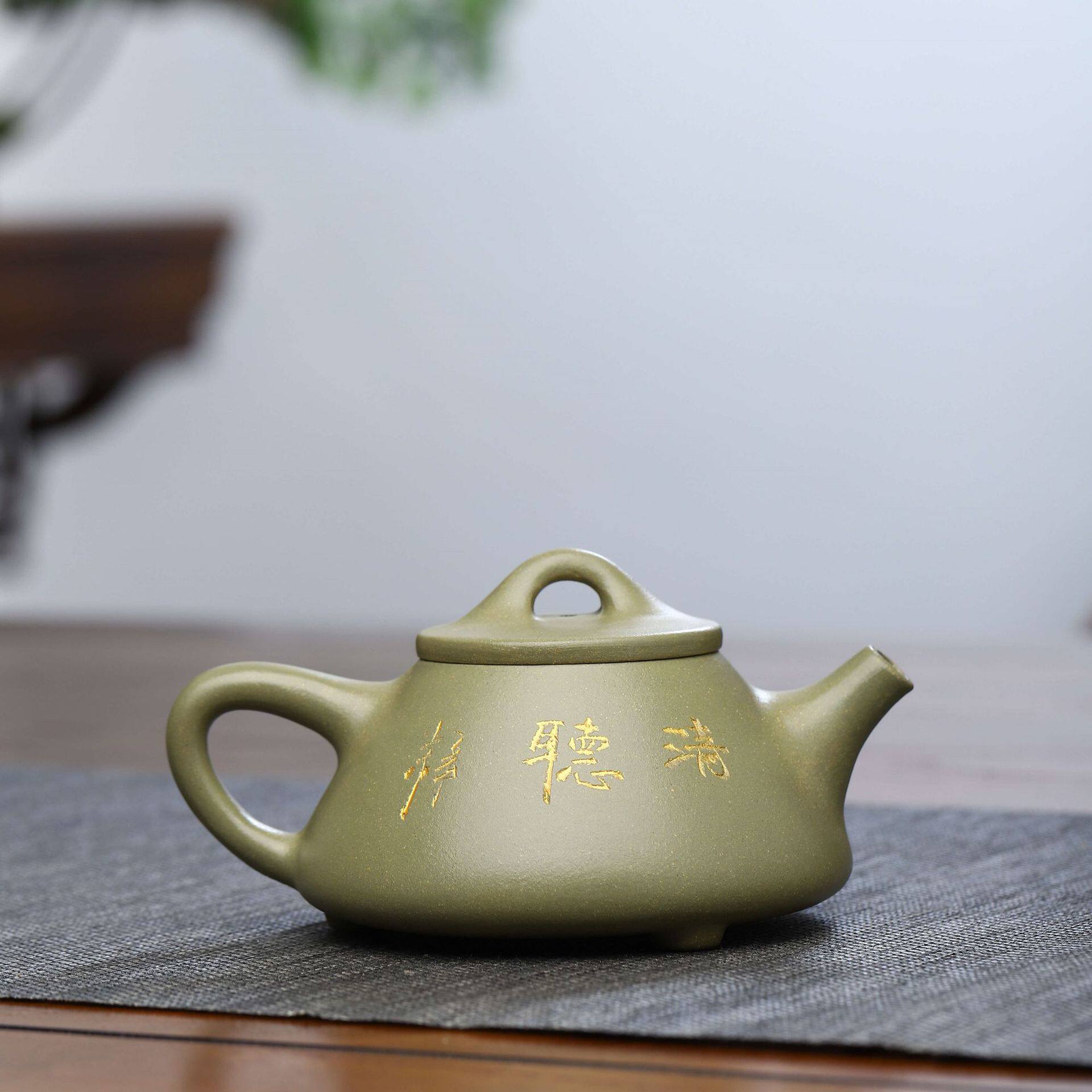 宜兴宜兴紫砂紫砂壶手工刻绘喜上眉梢子冶石瓢壶功夫功夫茶茶壶