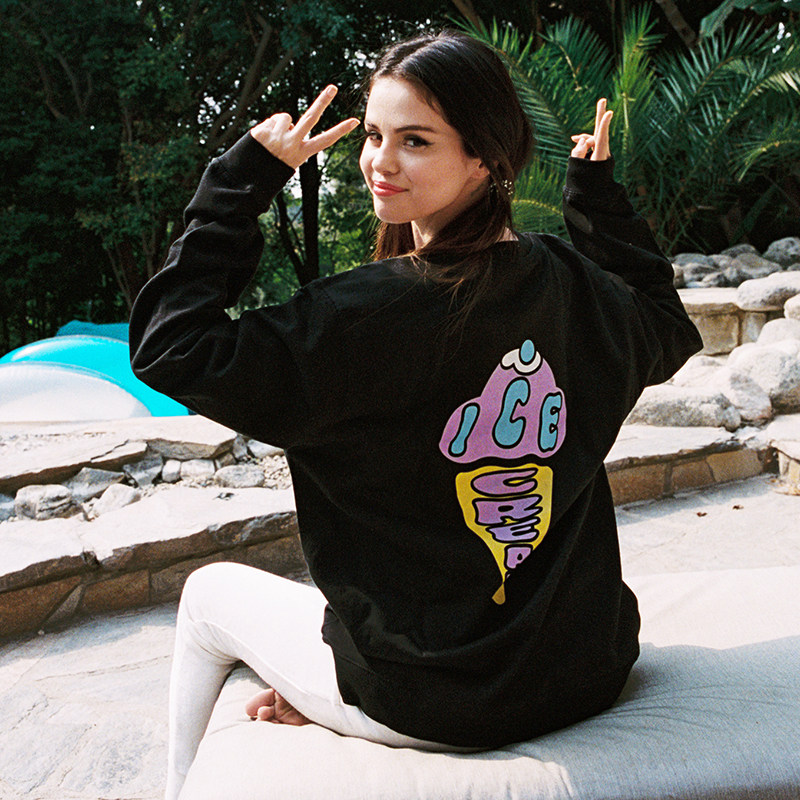 yeppblackpinkselenagomez联名同款周边icecream圆领衫运动卫衣