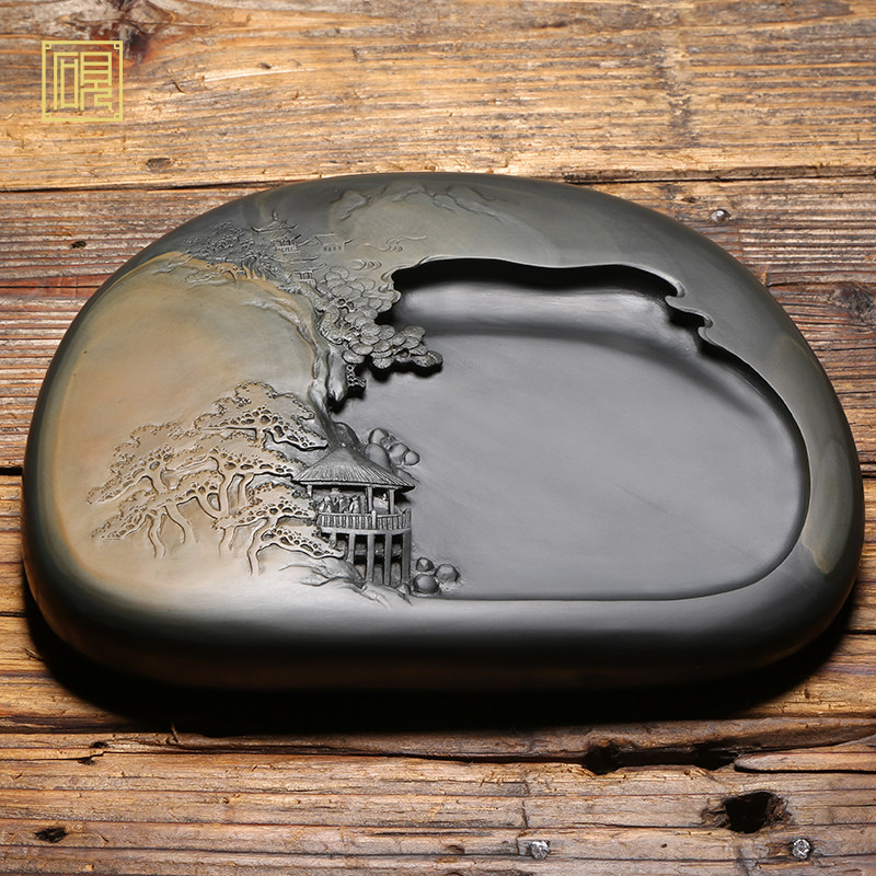 老坑砚台匠心高档端砚歙砚歙县安徽龙尾山眉纹文房四宝