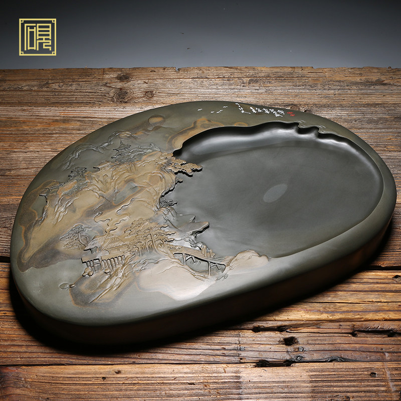 老坑砚台匠心坑黑高档端砚歙砚歙县安徽龙尾山文房四宝