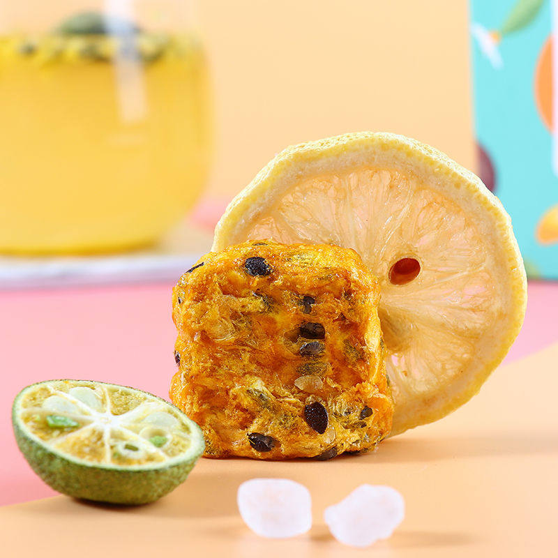 网红金桔柠檬百香果茶水果茶蜂蜜冻干柠檬片学生冲泡茶袋装花果茶