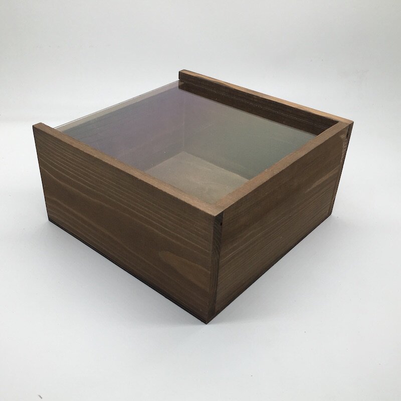 木盒复古古色抽拉透明盒子伴手礼物包装婚礼桌面收纳盒