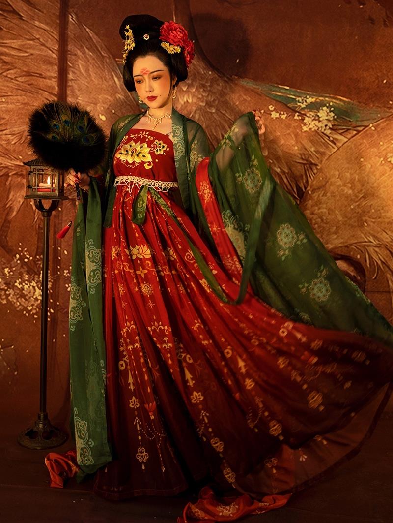 听月仙女落泪梨花带雨高阳诃子裙唐风女汉服