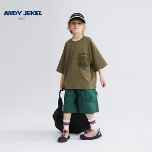 安迪杰克尔男童短袖T恤潮儿童夏装卡通印花半袖宝宝纯棉上衣童装