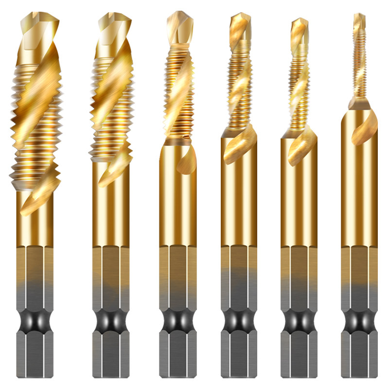 丝锥六角柄钻攻倒角一体复合丝攻高速钢螺旋旋开螺丝
