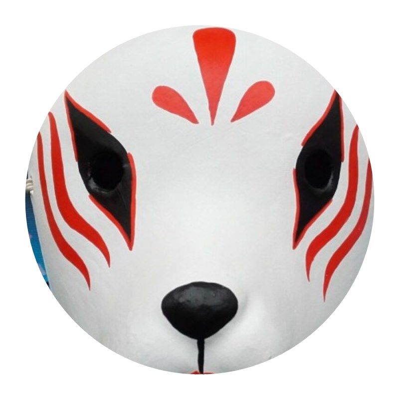 手绘cos道具面具白狐玉面狐狸特价面具