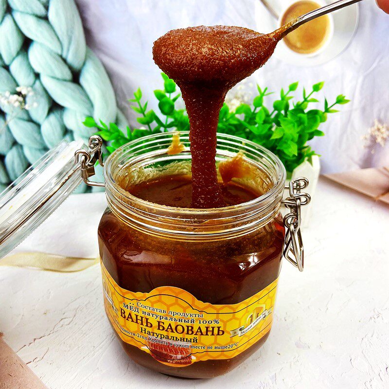 俄罗斯荞麦蜂蜜绿天野生黑荞麦蜜滋补结晶500克包邮