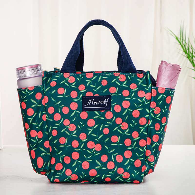 水杯位便当包日式手提饭盒袋帆布带饭手拎妈咪包包上班族外出学生