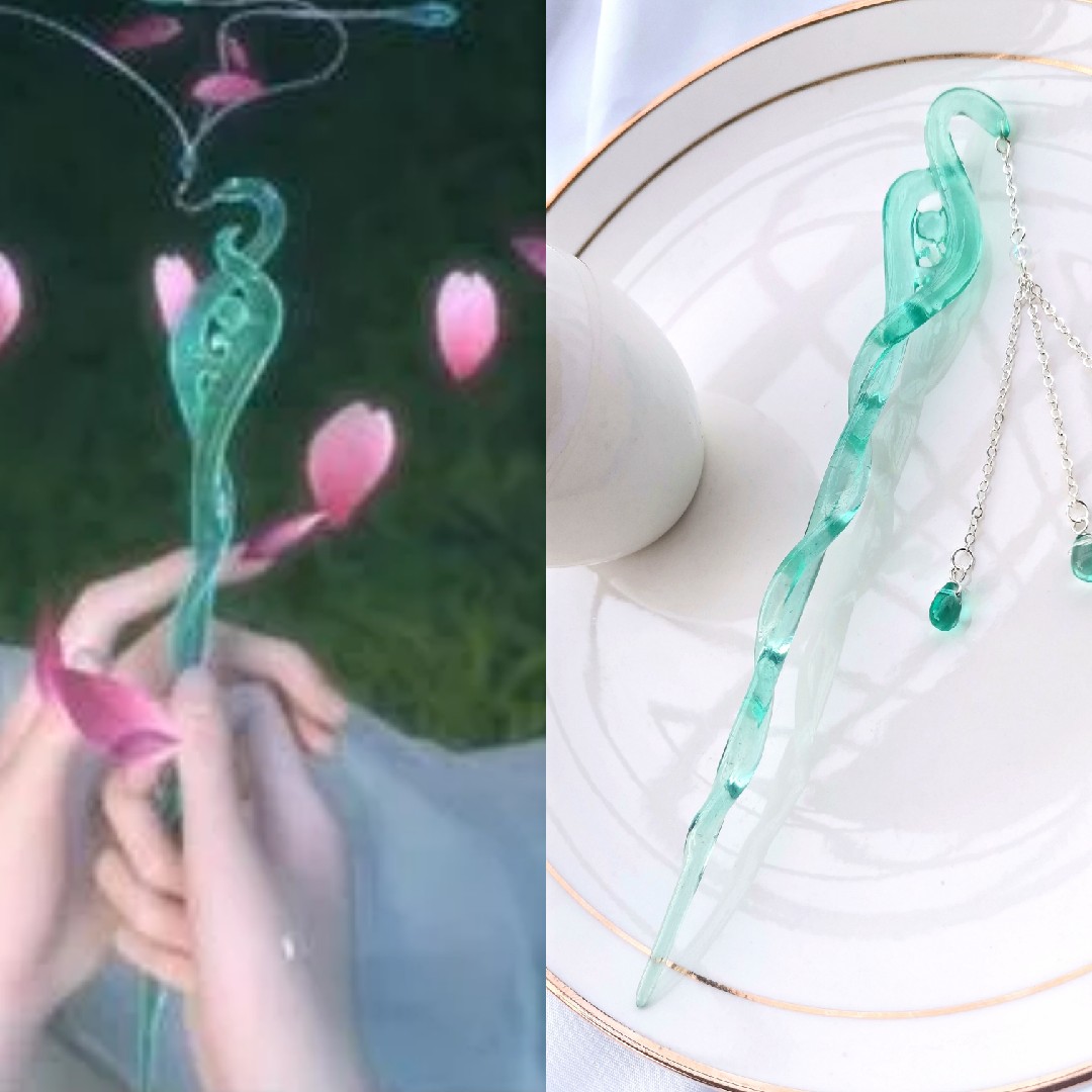 白蛇缘起发簪珠钗发青蛇劫起发法器cos小白同款发饰