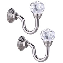 1 Pair Retro Crystal Glass Curtain Holdack Wall Tie Back
