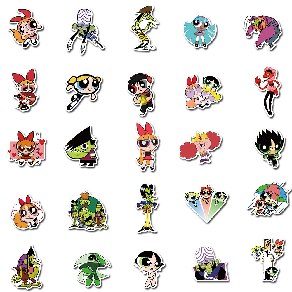 贴纸70张动画作品飞天小女警涂鸦行李箱笔记本保温杯电脑防水笔记本