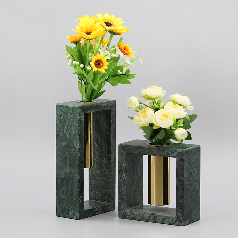 简约轻奢大理石花瓶摆件插花花花电视柜桌面客厅花瓶