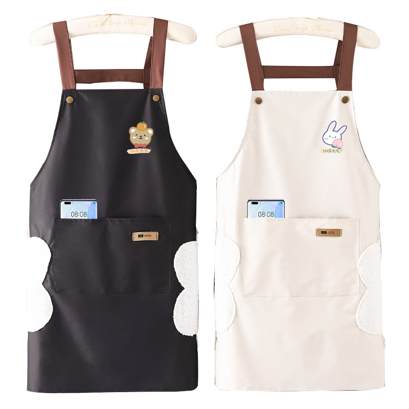 2022新款防水围裙定制logo家用厨房餐饮围腰女围裙