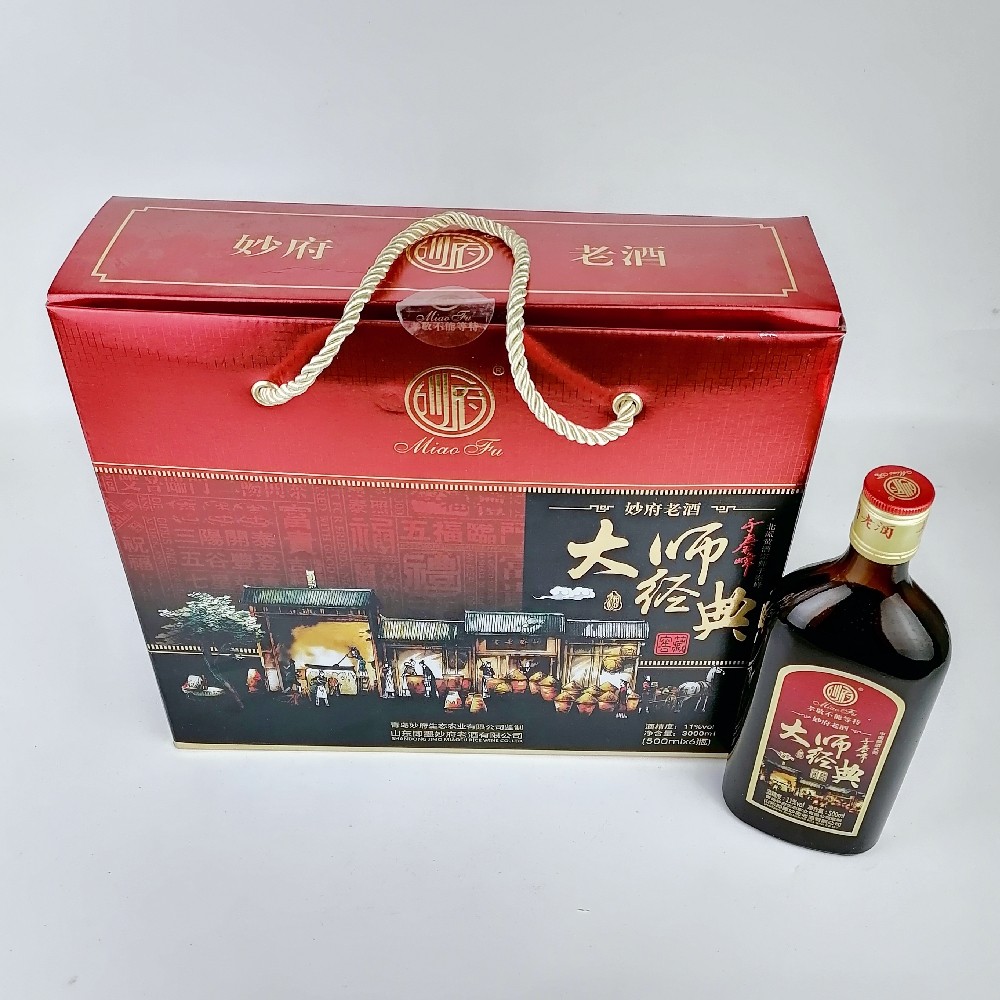 即墨妙府老酒大师经典500mlx6瓶焦香型黄酒青岛传统黄酒