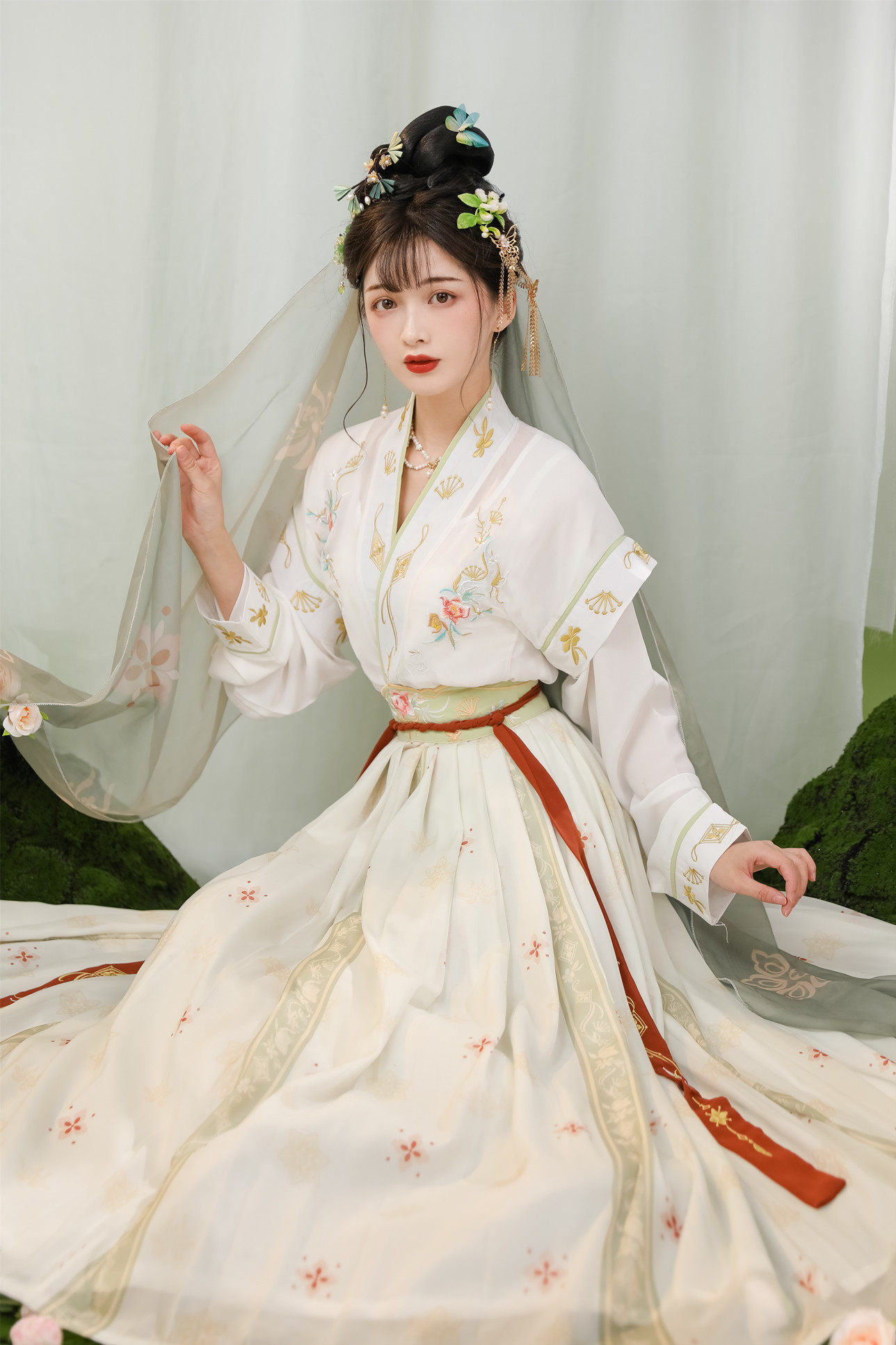 满100元减20元 玉术【一览芳华】原创汉服女唐褙子圆领衫褶裙改良齐腰