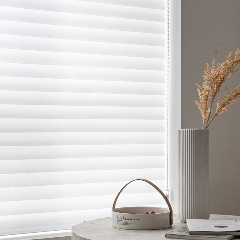 帘莎电动香格里拉窗帘梦幻布艺百叶卷帘打孔办公卷帘