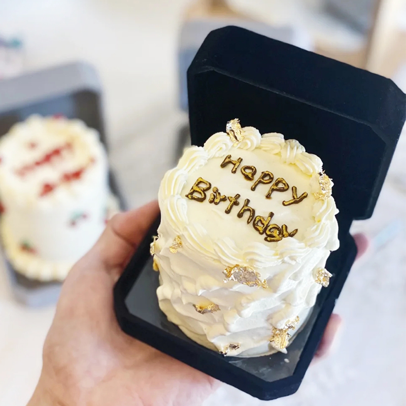 网红创意情侣戒指生日蛋糕广州深圳中山同城配送新鲜蛋糕