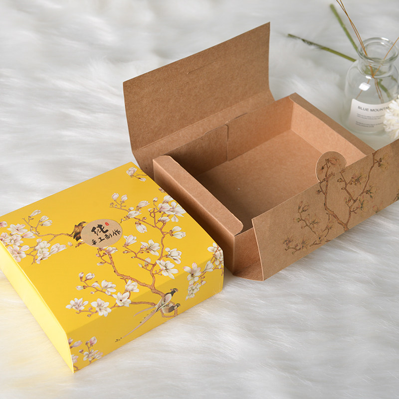 纸质包装牛皮纸彩印蛋黄月饼雪花牛轧糖饼干礼品包装礼品盒