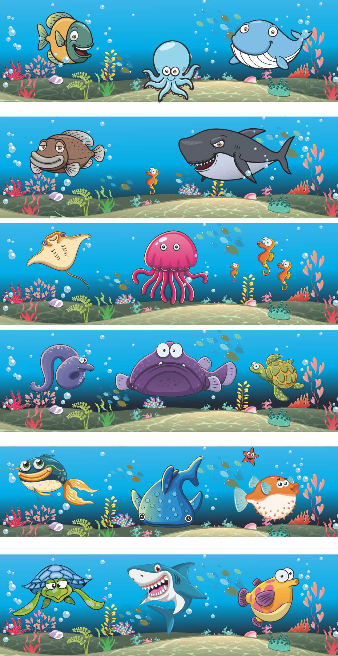 海洋世界海底儿童医院妇幼幼儿园娱乐场所墙绘手绘