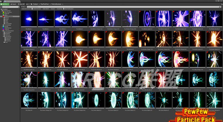 pewue4虚幻particlepack游戏人物能量攻击粒子特效设计素材