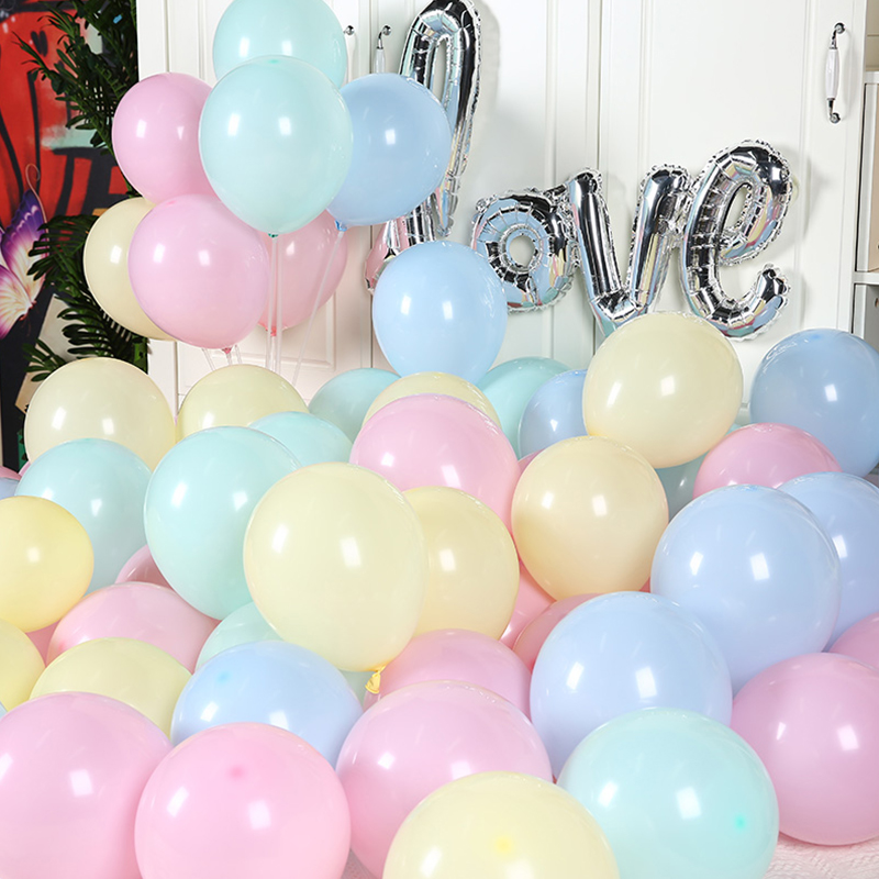 圆形马卡龙气球ins风网网红直播背景生日商场气球
