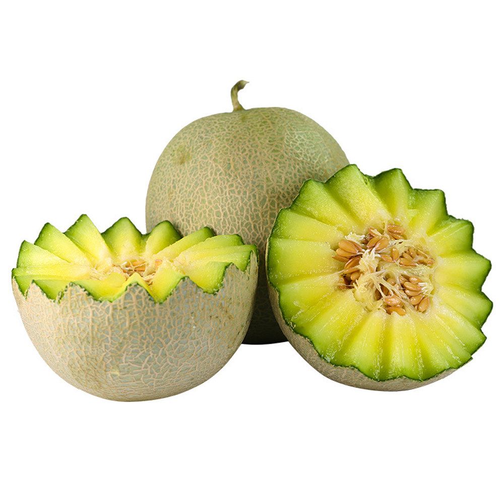 新鲜玫珑蜜瓜山东网纹翡翠哈密瓜香瓜甜瓜香甜甜瓜