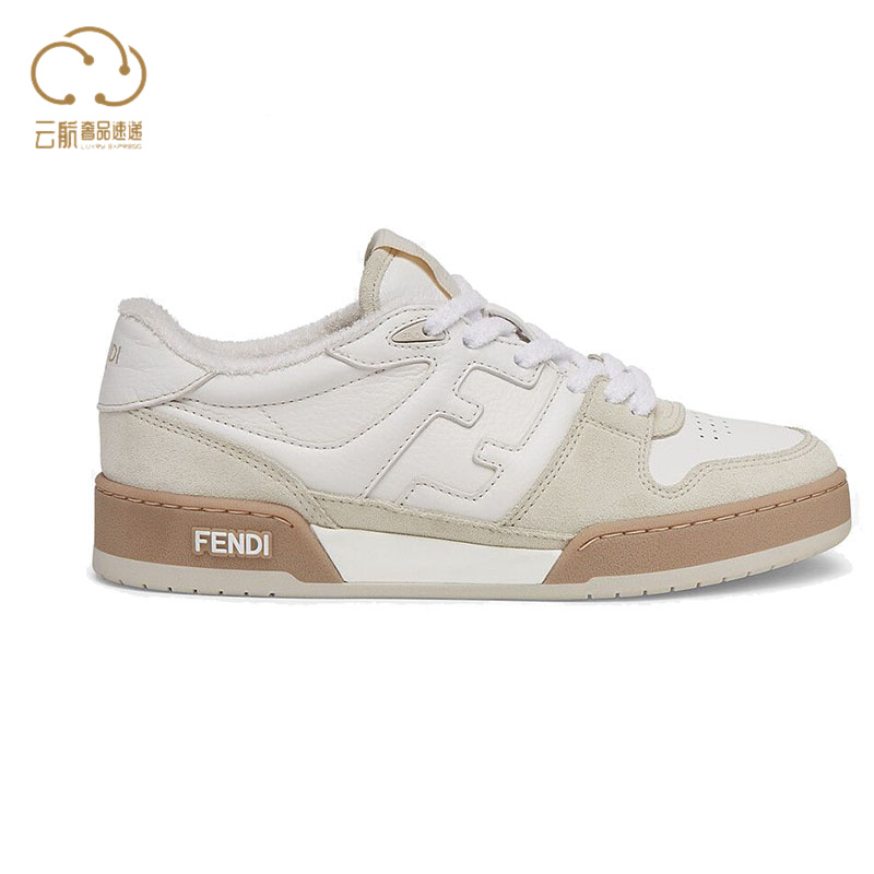 fendi芬迪女士冬季麂皮多色ff图案缝线户外简约设计低帮运动鞋