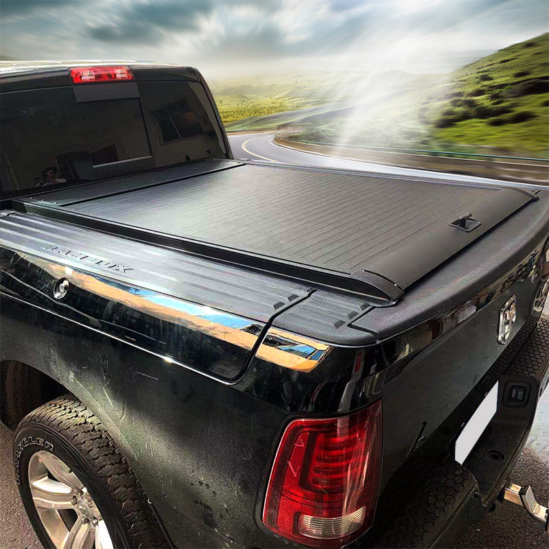 道奇公羊ram1500改装后盖货箱卷帘铝合金电动手动皮卡尾箱盖